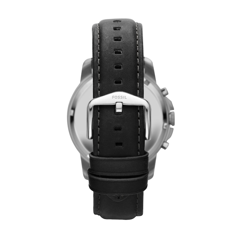 Main Image 3 of Men's Fossil Grant Chronograph Black Leather Strap Watch with Black Dial (Model: FS4812)
