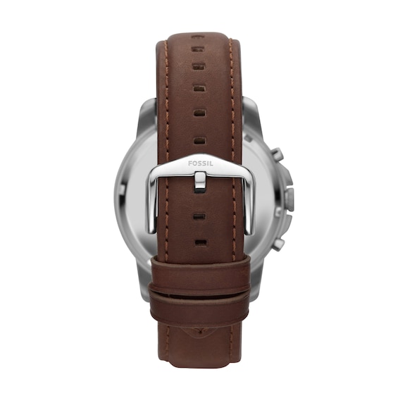 Men's Fossil Grant Chronograph Dark Brown Leather Strap Watch with Black Dial (Model: Fs4813)