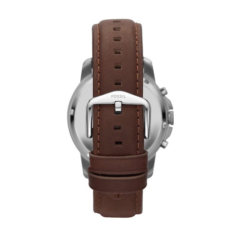 Main Image 3 of Men's Fossil Grant Chronograph Dark Brown Leather Strap Watch with Black Dial (Model: FS4813)