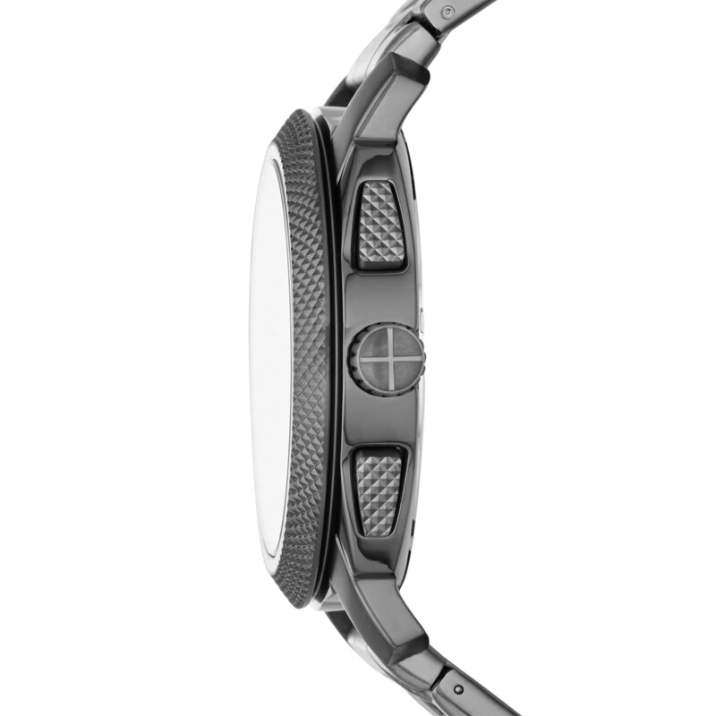 Main Image 2 of Men's Fossil Machine Gunmetal Grey IP Chronograph Watch with Black Dial (Model: FS4931)