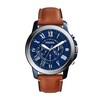 Thumbnail Image 1 of Men's Fossil Grant Two-Tone Chronograph Brown Leather Strap Watch with Blue Dial (Model: FS5151)