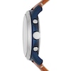 Thumbnail Image 2 of Men's Fossil Grant Two-Tone Chronograph Brown Leather Strap Watch with Blue Dial (Model: FS5151)