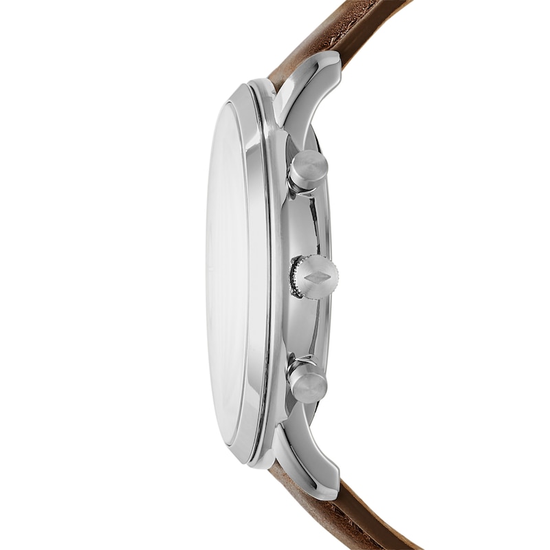 Main Image 2 of Men's Fossil Neutra Chronograph Brown Leather Strap Watch with White Dial (Model: FS5380)