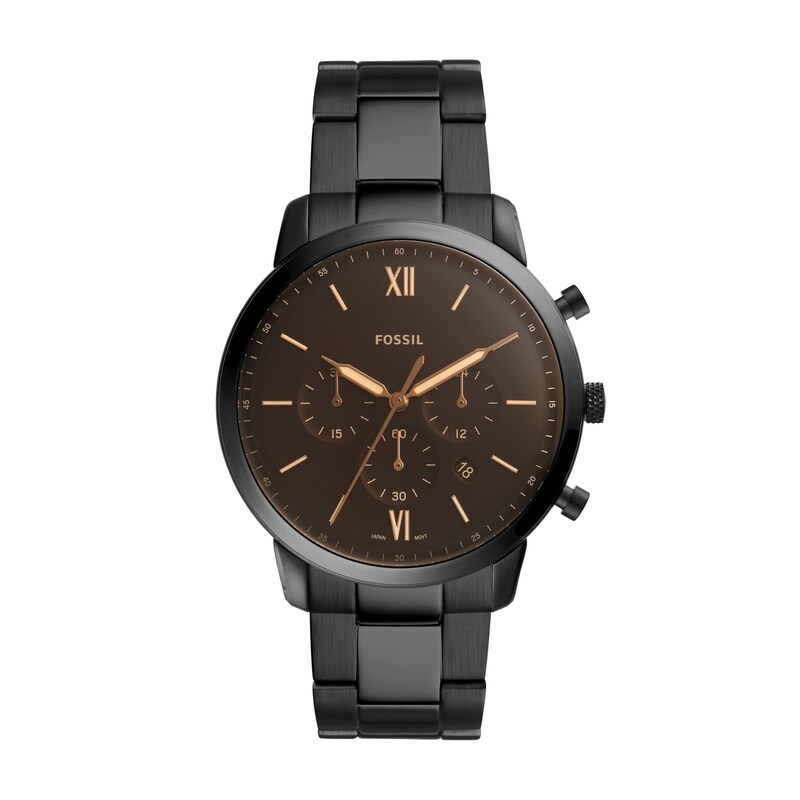 Main Image 1 of Men's Fossil Neutra Black IP Chronograph Watch with Brown Dial (Model: FS5525)