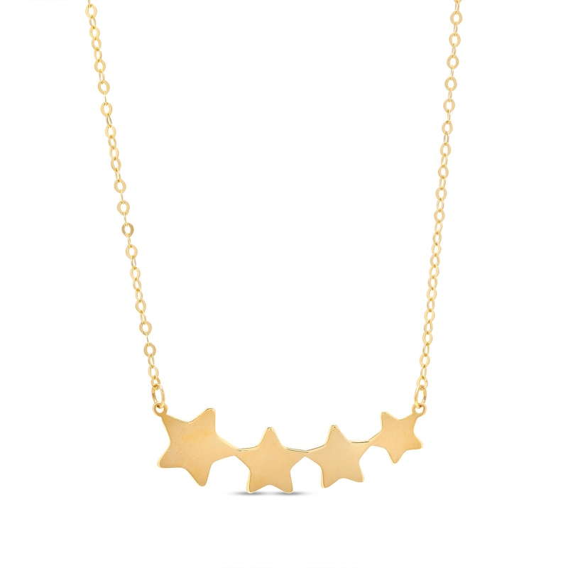 Main Image 1 of Graduated Stars Necklace in 10K Gold