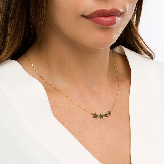 Graduated Stars Necklace in 10K Gold