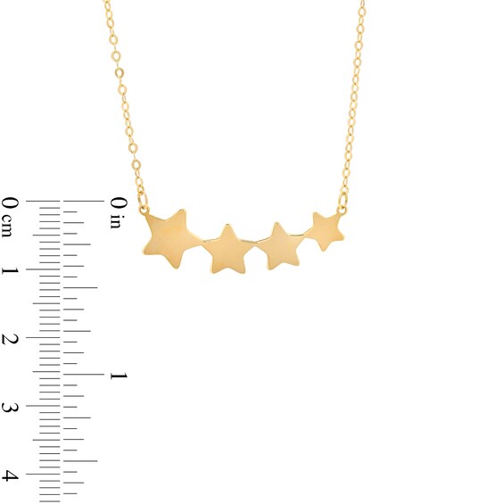 Graduated Stars Necklace in 10K Gold