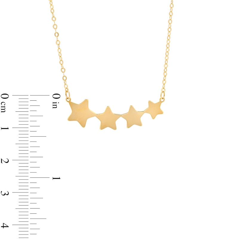 Main Image 3 of Graduated Stars Necklace in 10K Gold