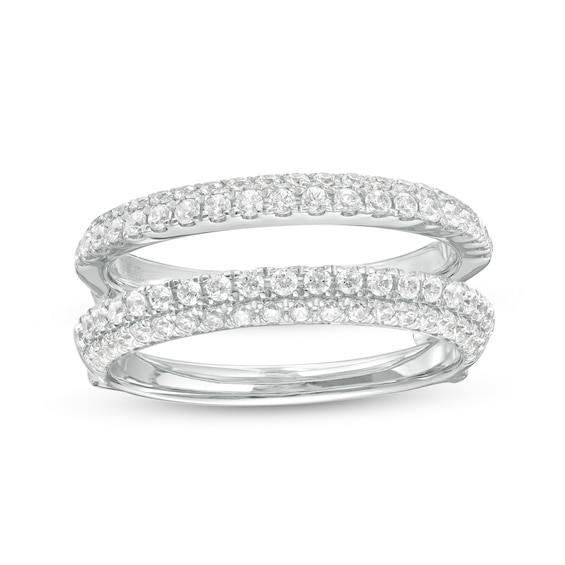 Vera Wang Love Collection 3/4 CT. T.w. Diamond Double Row Solitaire Enhancer in 14K White Gold (I/Si2)