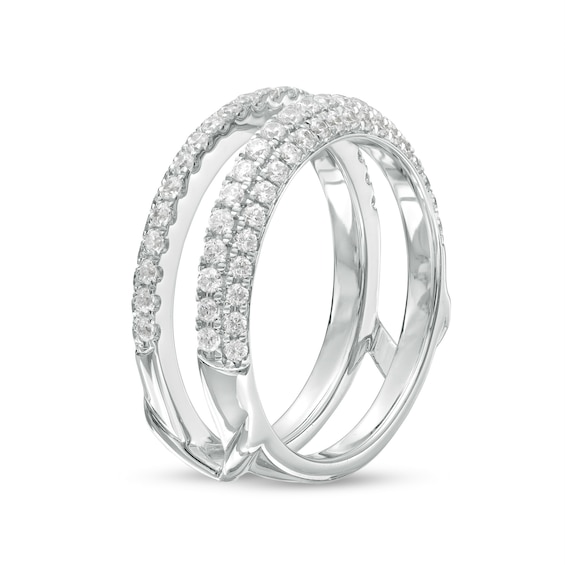 Vera Wang Love Collection 3/4 CT. T.w. Diamond Double Row Solitaire Enhancer 14K White Gold (I/Si2)