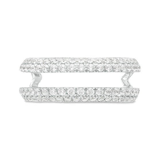 Vera Wang Love Collection 3/4 CT. T.w. Diamond Double Row Solitaire Enhancer 14K White Gold (I/Si2)