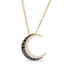 Thumbnail Image 1 of 1/3 CT. T.W. Black and White Diamond Double Row Moon Pendant in 10K Gold