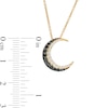 Thumbnail Image 3 of 1/3 CT. T.W. Black and White Diamond Double Row Moon Pendant in 10K Gold