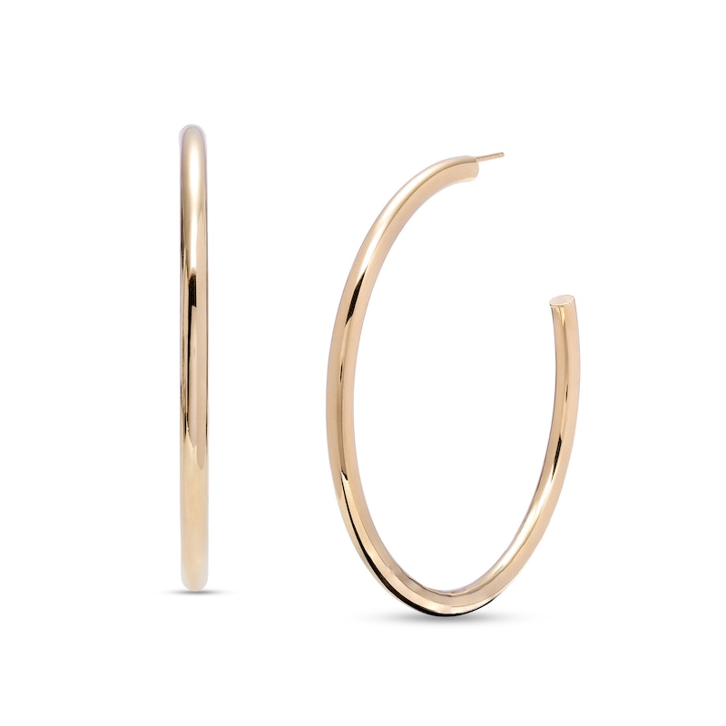 Main Image 1 of 60.0mm Tube Open Hoop Earrings in 14K Gold