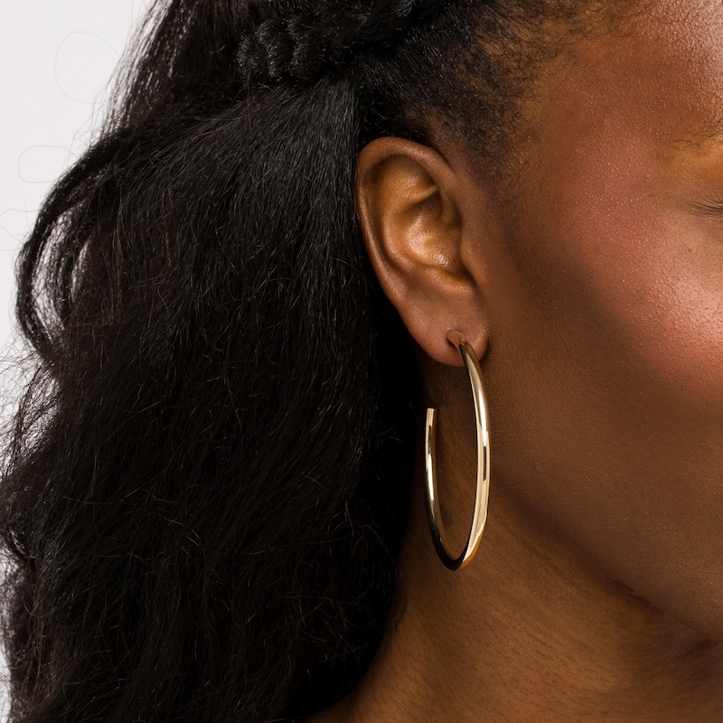 Main Image 2 of 60.0mm Tube Open Hoop Earrings in 14K Gold