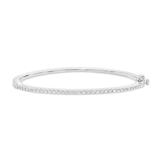 White Lab-Created Sapphire Bangle in Sterling Silver â 6.5"