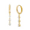 Thumbnail Image 1 of 1/8 CT. T.W. Diamond Trio Graduated Drop Earrings in 10K Gold