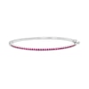 Thumbnail Image 1 of Lab-Created Ruby Bangle in Sterling Silver – 7.25"