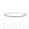 Thumbnail Image 3 of Lab-Created Ruby Bangle in Sterling Silver – 7.25"