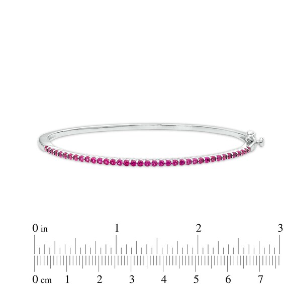 Lab-Created Ruby Bangle in Sterling Silver â 7.25"