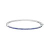 Thumbnail Image 1 of Blue Lab-Created Sapphire Bangle in Sterling Silver – 6.5&quot;