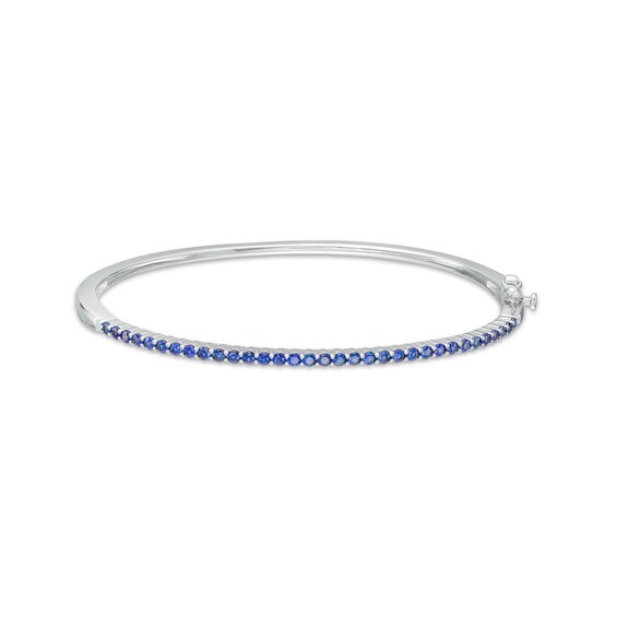 Blue Lab-Created Sapphire Bangle in Sterling Silver â 6.5"