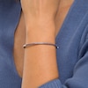 Thumbnail Image 1 of Blue Lab-Created Sapphire Bangle in Sterling Silver – 6.5"