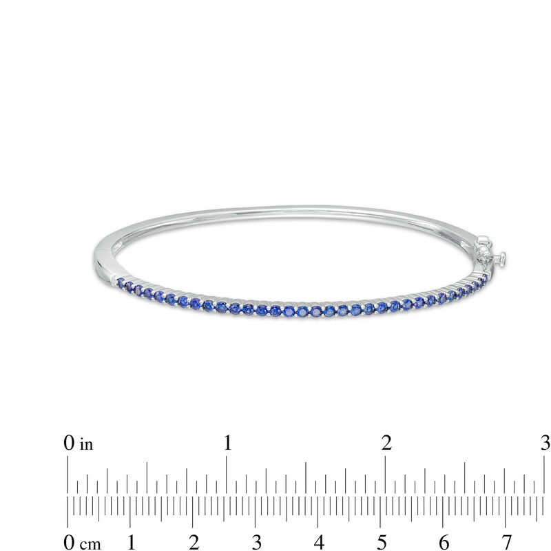 Blue Lab-Created Sapphire Bangle in Sterling Silver – 6.5"