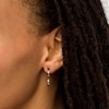 Thumbnail Image 2 of 1/2 CT. T.W. Black and White Diamond Alternating Drop Earrings in 10K Gold
