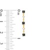 Thumbnail Image 3 of 1/2 CT. T.W. Black and White Diamond Alternating Drop Earrings in 10K Gold