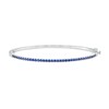Thumbnail Image 1 of Blue Lab-Created Sapphire Bangle in Sterling Silver – 7.25"