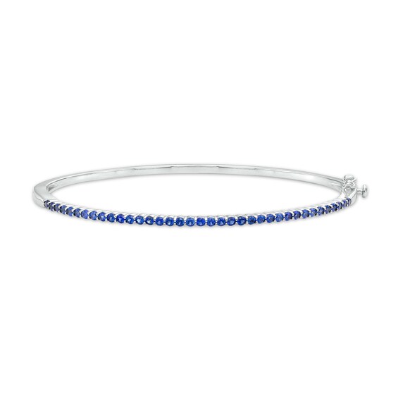 Blue Lab-Created Sapphire Bangle in Sterling Silver â 7.25"