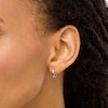 Thumbnail Image 2 of 1/2 CT. T.W. Black and White Diamond Trio Hoop Earrings in 10K Gold