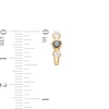 Thumbnail Image 2 of 1/2 CT. T.W. Black and White Diamond Trio Hoop Earrings in 10K Gold