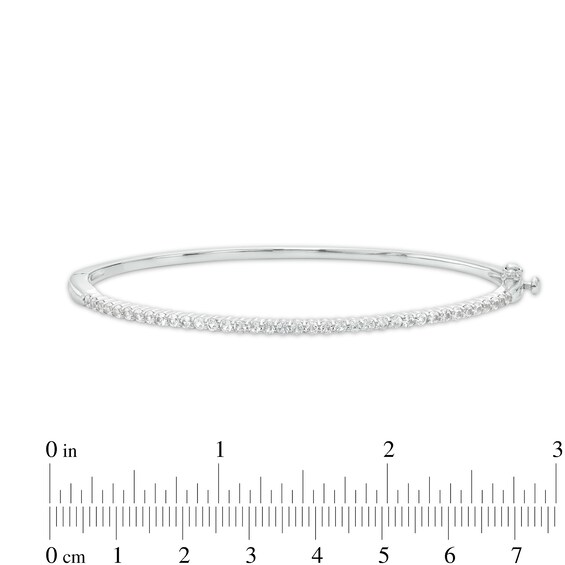 White Lab-Created Sapphire Bangle in Sterling Silver â 7.25"
