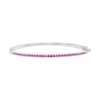 Thumbnail Image 1 of Lab-Created Ruby Bangle in Sterling Silver – 6.5"