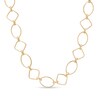 Thumbnail Image 1 of Outlined Square and Oval Alternating Link Necklace in 10K Gold