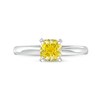 Thumbnail Image 4 of 1 CT. Certified Cushion-Cut Yellow Lab-Grown Diamond Solitaire Engagement Ring in 14K White Gold