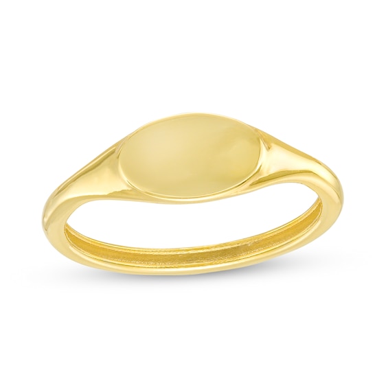 Oval Signet Ring in 10K Gold - Size 7