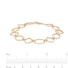 Thumbnail Image 3 of Outlined Square and Oval Alternating Link Bracelet in 10K Gold - 7.5"