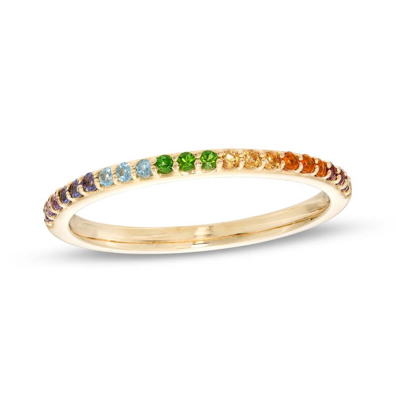 Main Image 1 of Multi-Gemstone Rainbow Band in 10K Gold