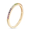 Thumbnail Image 3 of Multi-Gemstone Rainbow Band in 10K Gold