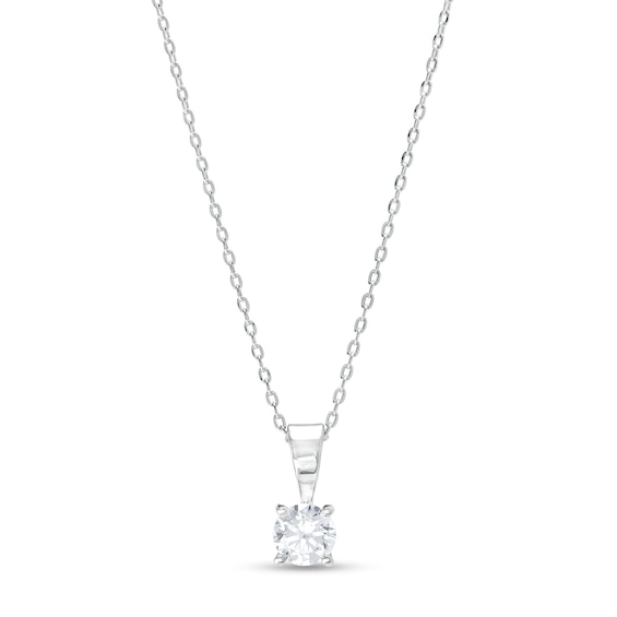 1/ CT. Diamond Solitaire Pendant in 14K White Gold (I/I2