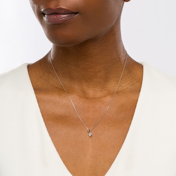 1/ CT. Diamond Solitaire Pendant in 14K White Gold (I/I2