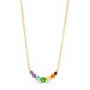 Thumbnail Image 1 of Multi-Gemstone Graduated Curved Rainbow Necklace in 10K Gold – 20"