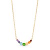 Thumbnail Image 0 of Multi-Gemstone Graduated Curved Rainbow Necklace in 10K Gold – 20"