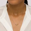 Thumbnail Image 2 of Multi-Gemstone Graduated Curved Rainbow Necklace in 10K Gold – 20"