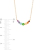 Thumbnail Image 3 of Multi-Gemstone Graduated Curved Rainbow Necklace in 10K Gold – 20"