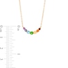 Thumbnail Image 4 of Multi-Gemstone Graduated Curved Rainbow Necklace in 10K Gold – 20"