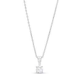 1/4 CT. Diamond Solitaire Pendant in 14K White Gold (I/I2)
